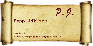 Papp Jázon névjegykártya
